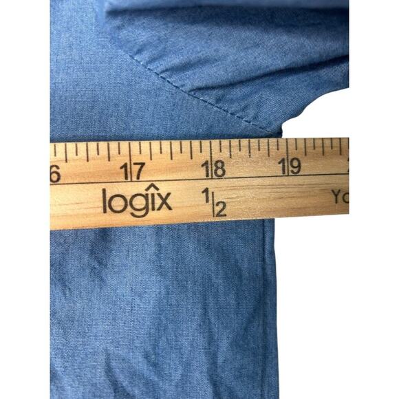 J J's Fairyland Dress Size Small Chambray Embroidered Tassle Tie Prairie Cottage - Picture 8 of 10